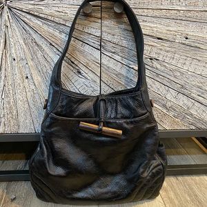 Black leather Ananas Bag.